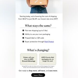 Poshmark Shipping Update Announcement — in case you weren’t aware!